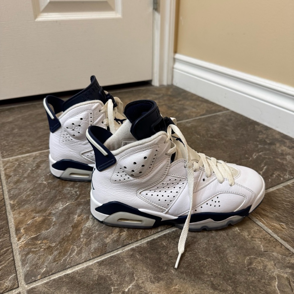 Air Jordan 6 Retro GS White Midnight Navy 4.5 Women - Picture 5 of 12